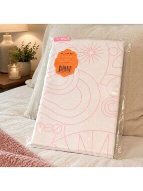 Amika Satin Pillowcase w Pink Pattern for Hair & Skin Care Polyester Satin